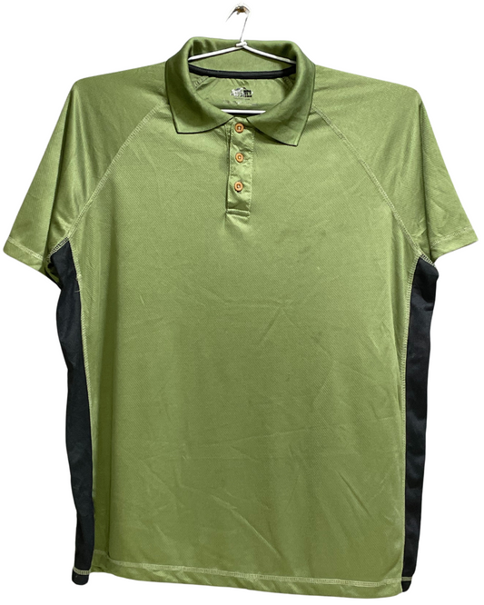 Old Mill Green Polyester Sport Polo T Shirt For Men L