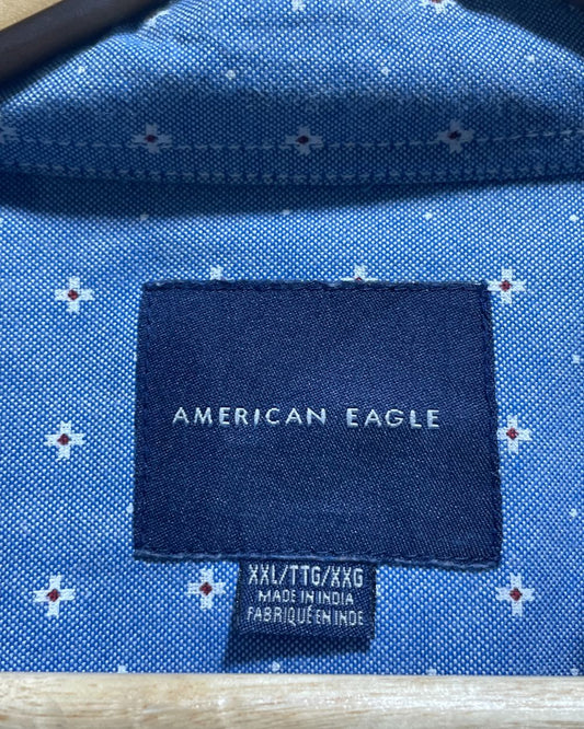 American Eagle Blue Cotton Shirt For Men XXL | Preloved Labels