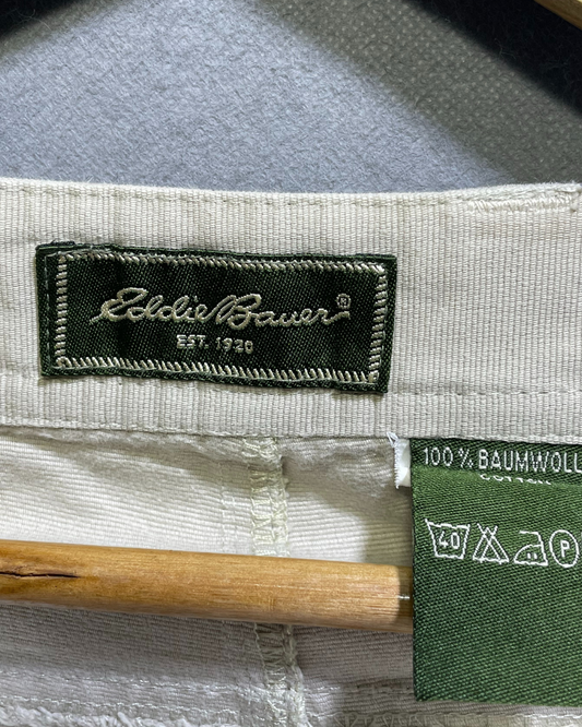 Eddie Bauer Cream Cotton Dress Pant For Men Medium