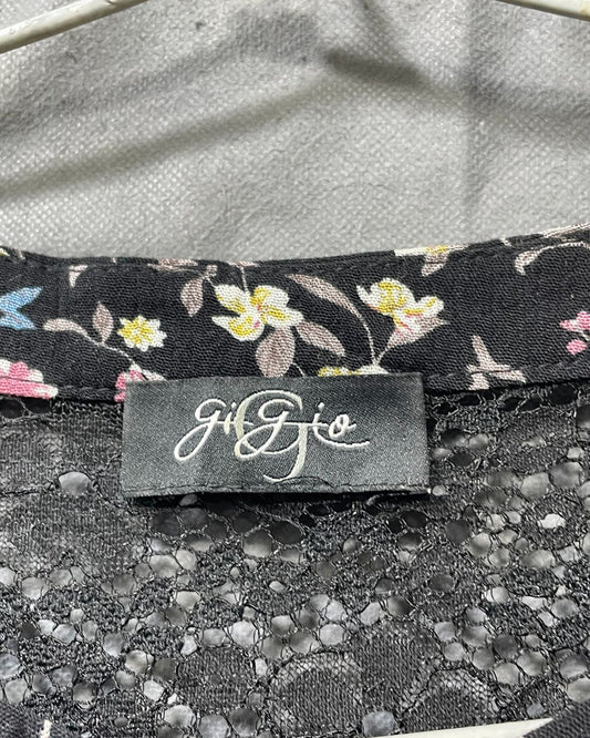 GiGio Black Cotton Net For Women Tops XX Large