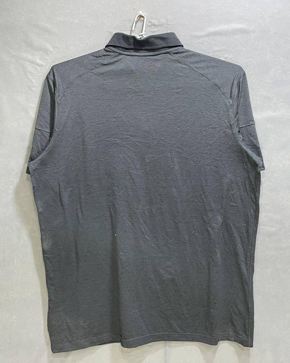 Nike Grey Polyester Sport Polo T Shirt For Men XLarge