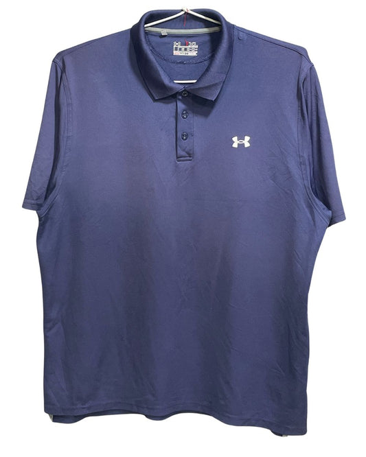 Under Armour Blue Polyester Sport Polo T Shirt For Men X Large