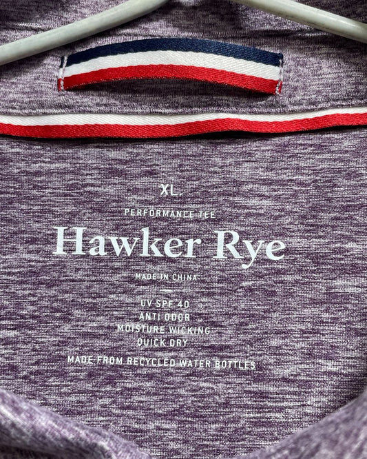 Hawker Rye Purple Polyester Sport Polo T Shirt For Men X Large