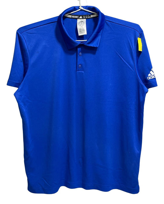 Adidas Blue Polyester Sport Polo T Shirt For Men X Large