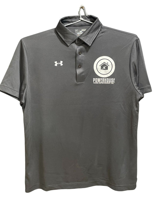 Under Armour Grey Polyester Sport Polo T Shirt For Men X Large