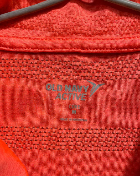 Old Navy Orange Polyester Sport Polo T Shirt For Men Medium