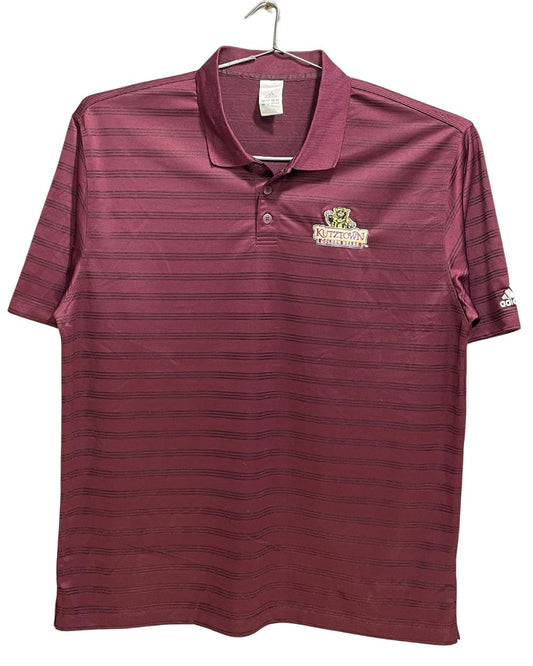 Adidas Maroon Polyester Sport Polo T Shirt For Men X Large