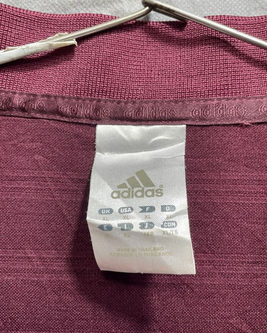 Adidas Maroon Polyester Sport Polo T Shirt For Men X Large