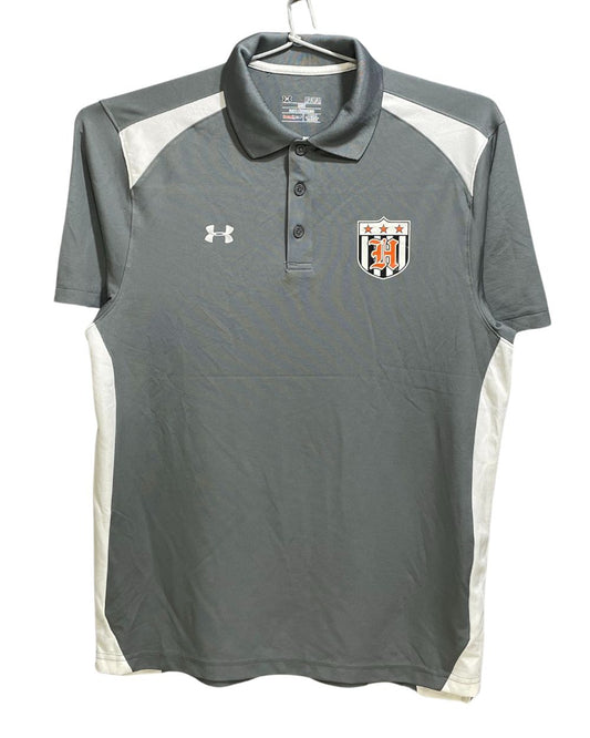 Under Armour Grey Polyester Sport Polo T Shirt For Men Medium