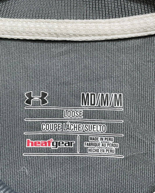 Under Armour Grey Polyester Sport Polo T Shirt For Men Medium