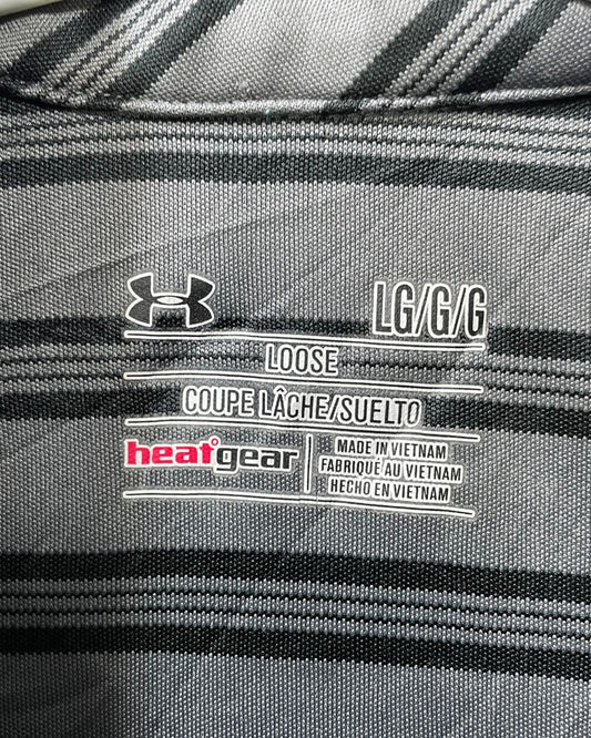 Under Armour Grey Polyester Sport Polo T Shirt For Men Large