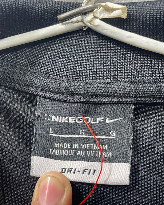 Nike Golf Black Polyester Sport Polo T Shirt For Men Large