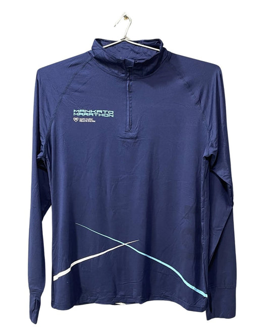 Marathon Blue Polyester Jersey  Sport Polo T Shirt For Men Large