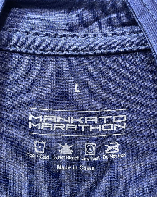 Marathon Blue Polyester Jersey  Sport Polo T Shirt For Men Large