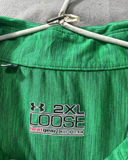 Under Armour Green Polyester Sport Polo T Shirt For Men XX Large