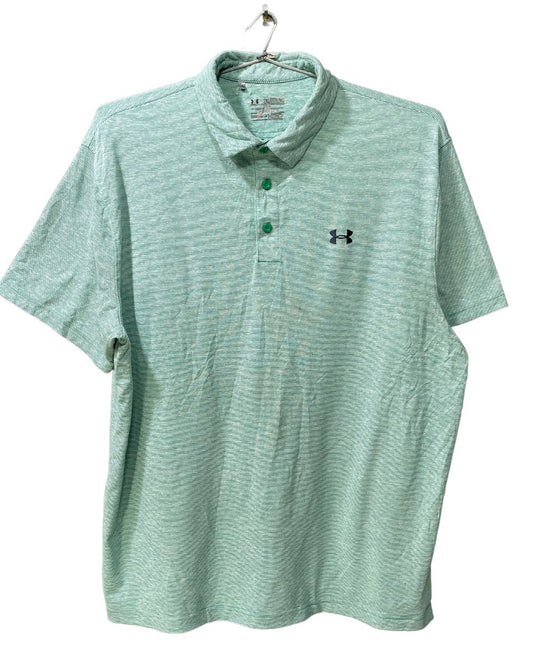 Under Armour Green Polyester Sport Polo T Shirt For Men XX Large