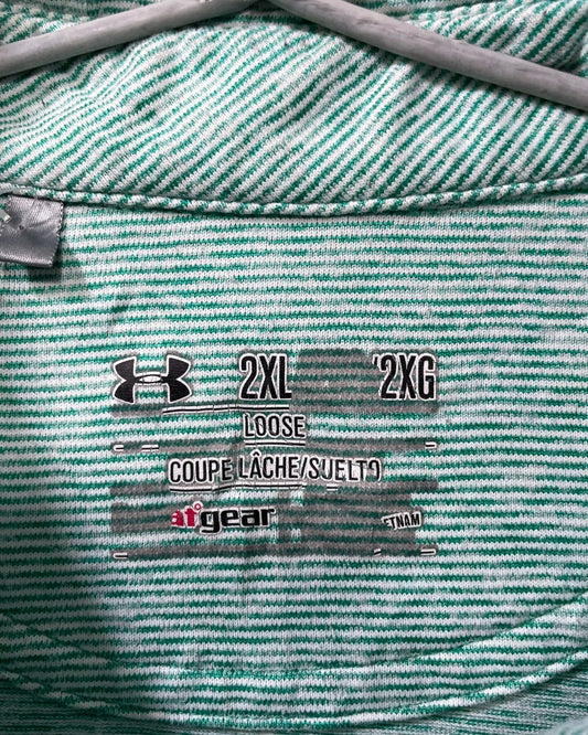 Under Armour Green Polyester Sport Polo T Shirt For Men XX Large