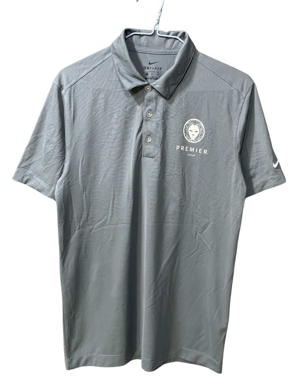 Nike Dri-Fit Grey Polyester Sport Polo T Shirt For Men Small