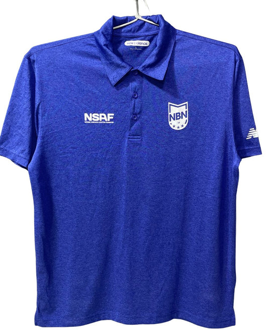 New Balance Blue Polyester Sport Polo T Shirt For Men Large