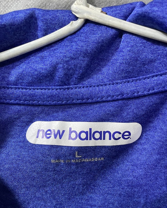 New Balance Blue Polyester Sport Polo T Shirt For Men Large