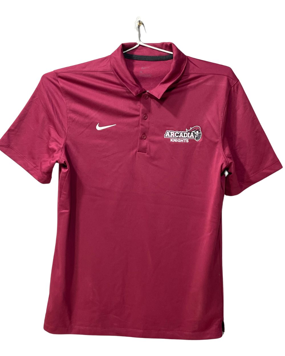 Nike Maroon Polyester Sport Polo T Shirt For Men Medium