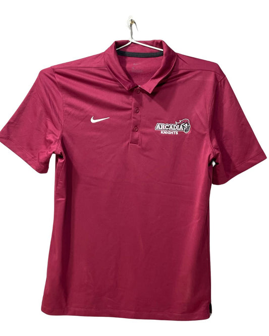 Nike Maroon Polyester Sport Polo T Shirt For Men Medium