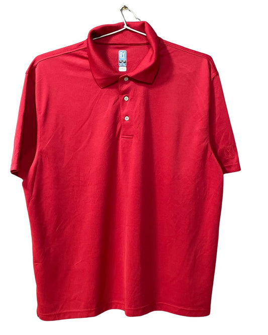 Air Flux Red Polyester Sport Polo T Shirt For Men XX Large