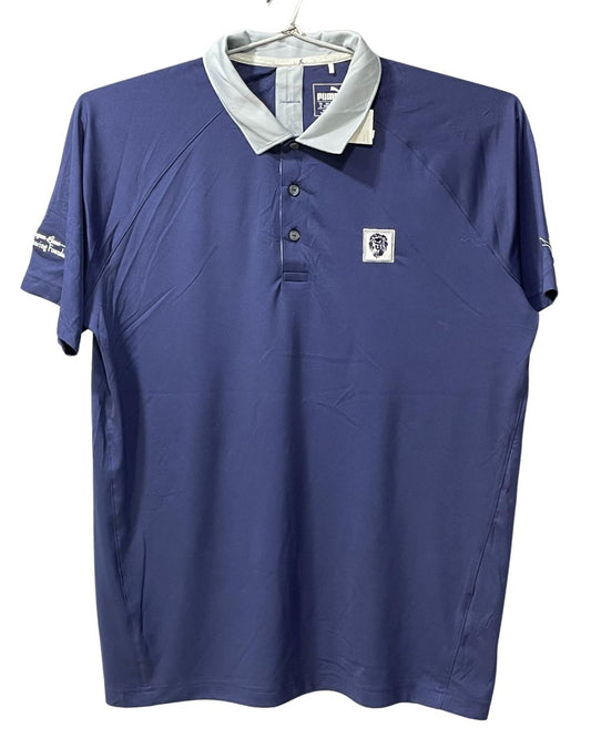 Puma Blue Polyester Sport Polo T Shirt For Men Medium