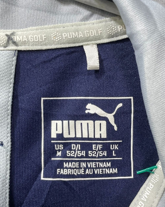 Puma Blue Polyester Sport Polo T Shirt For Men Medium