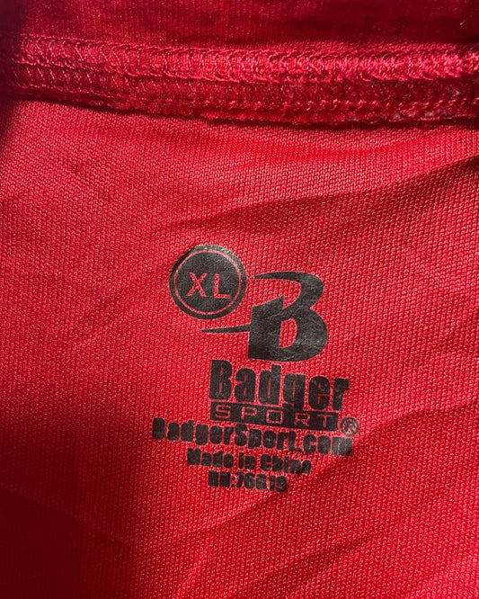 Badger Red Polyester Sport Polo T Shirt For Men X Large