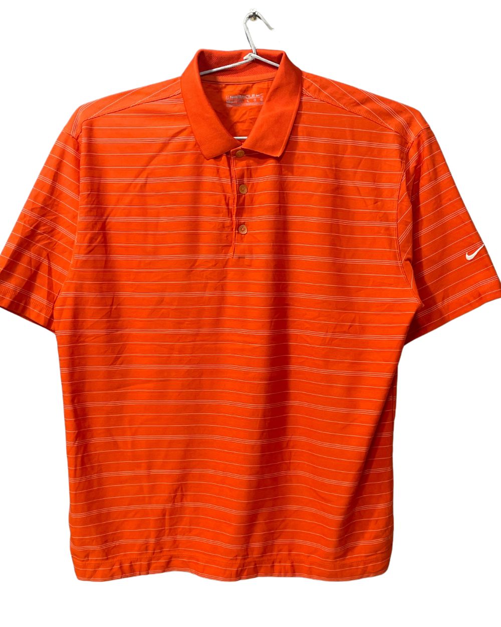 Nike Golf Orange Polyester Sport Polo T Shirt For Men Large
