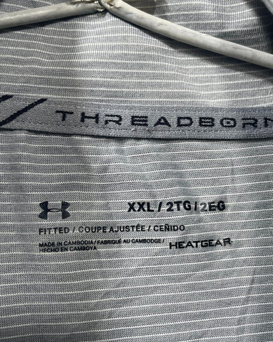 Under Armour Grey Polyester Sport Polo T Shirt For Men XX Large