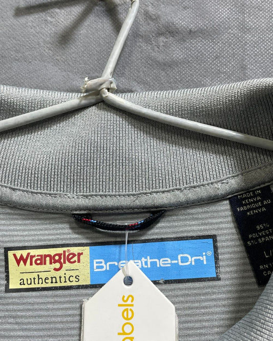 Wrangler Grey Polyester Jersey Sport Polo T Shirt For Men Large