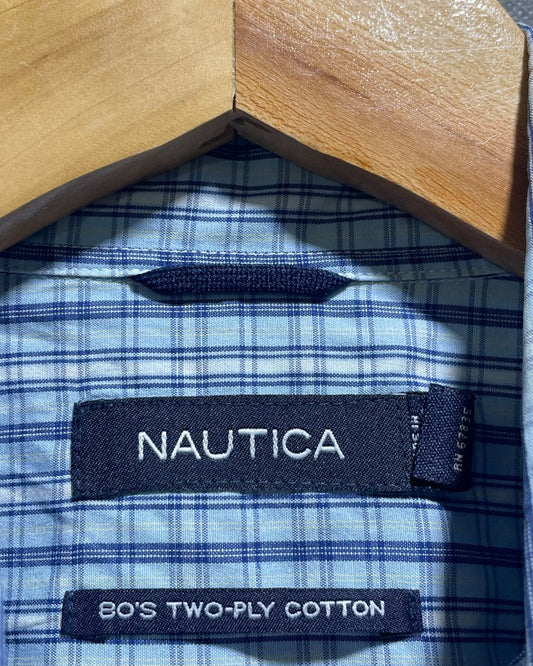 Nautica Blue Cotton Shirt For Men Medium | Preloved Labels