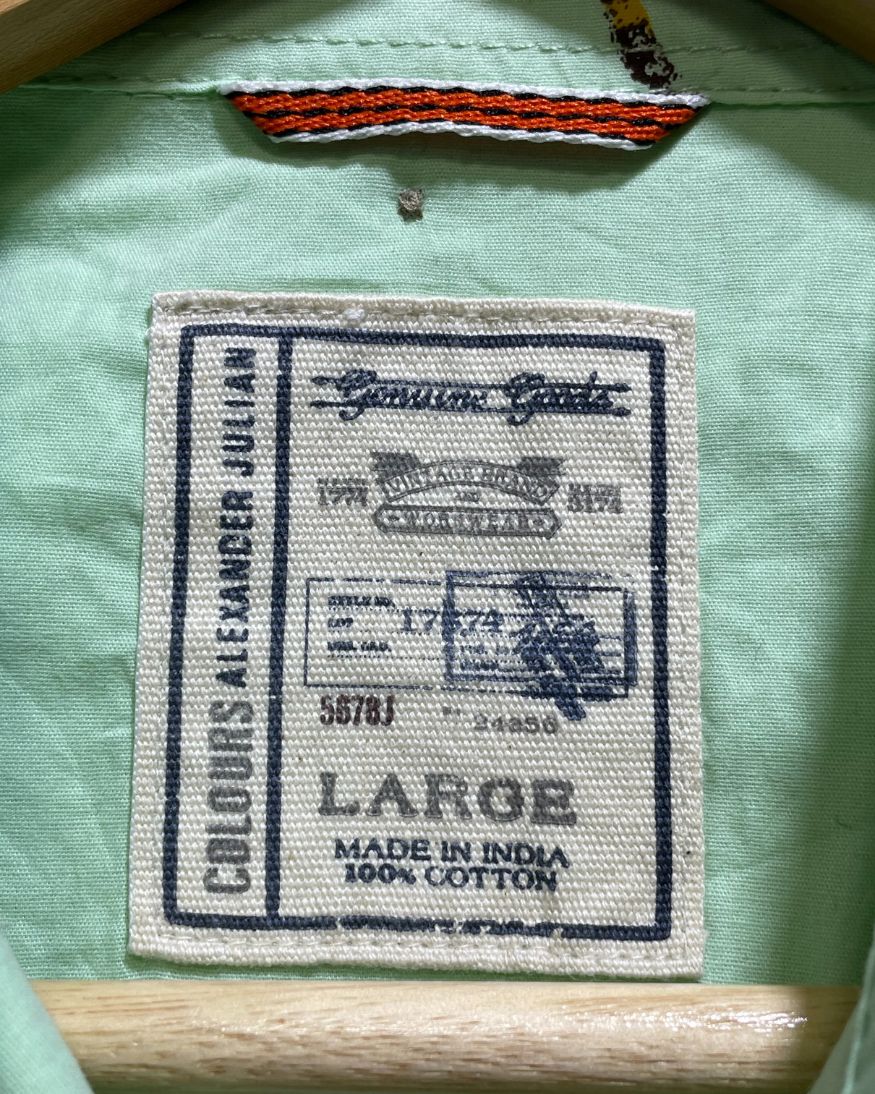 Genius Good Green Cotton Shirt For Men Large | Preloved Labels