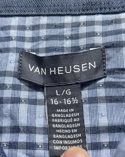 Van Heusen Blue Cotton Shirt For Men Large | Preloved Labels