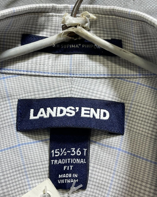 Land's End Gray Cotton Shirt For Men Large | Preloved Labels