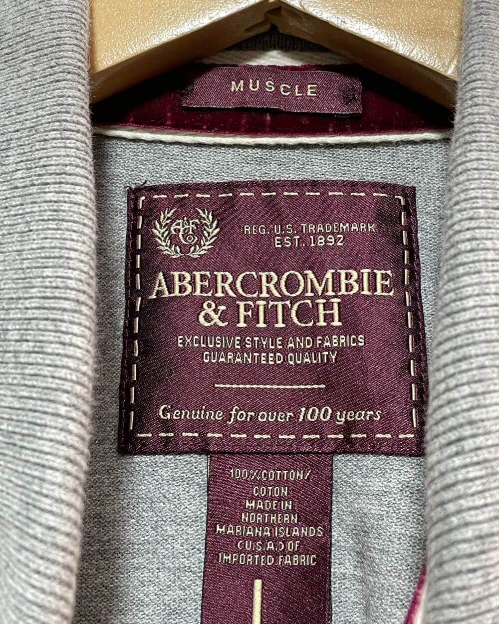 Abercrombie & Fitch Gray Cotton Polo T Shirt For Men L | Preloved Labels