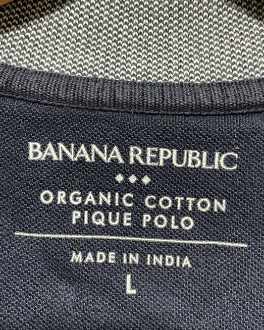 Banana Republic Gray Cotton Polo T Shirt For Men Large | Preloved Labels