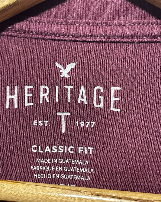 American Eagle Maroon T Shirt For Men M