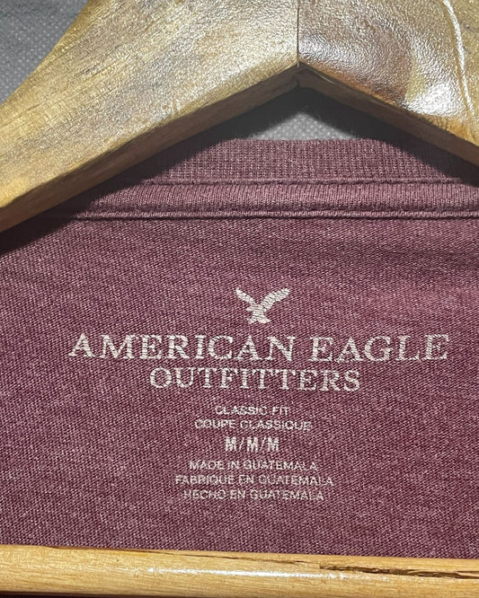 American Eagle Maroon T Shirt For Men M
