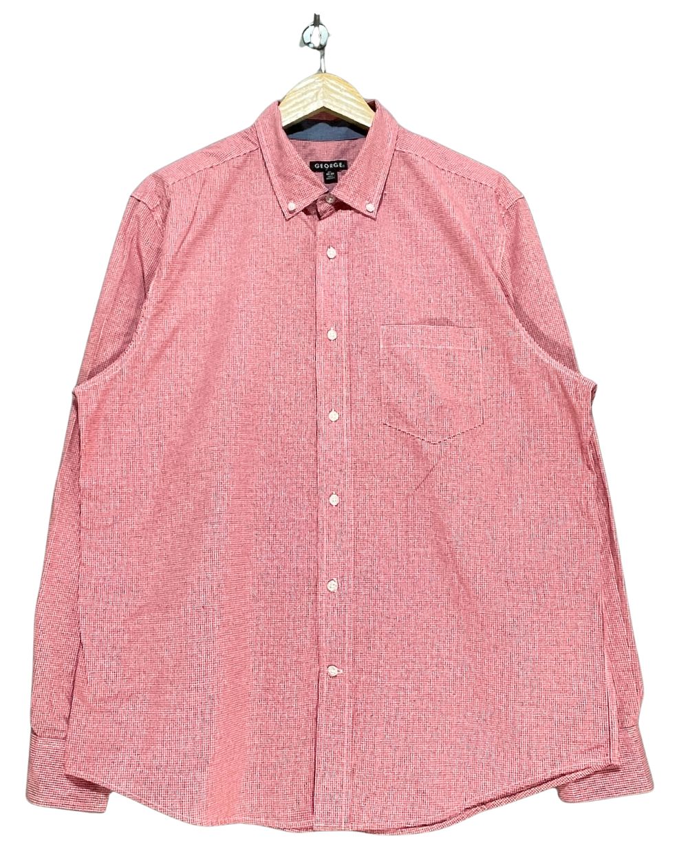 George Red Cotton Shirt For Men Large