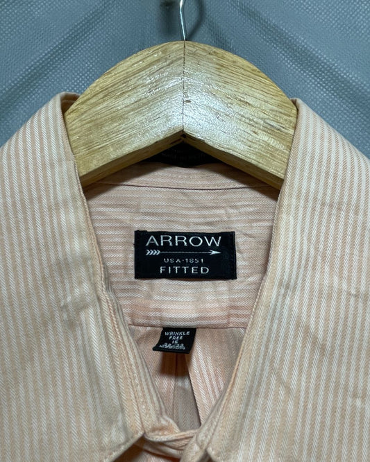 Arrow Orange Cotton Shirt For Men M