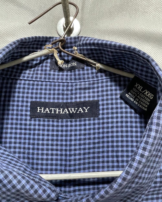 Hathaway Blue Cotton Shirt For Men XX Large