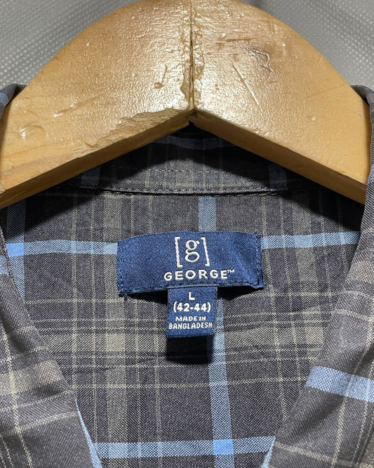 George Gray Cotton Shirt For Men X Large