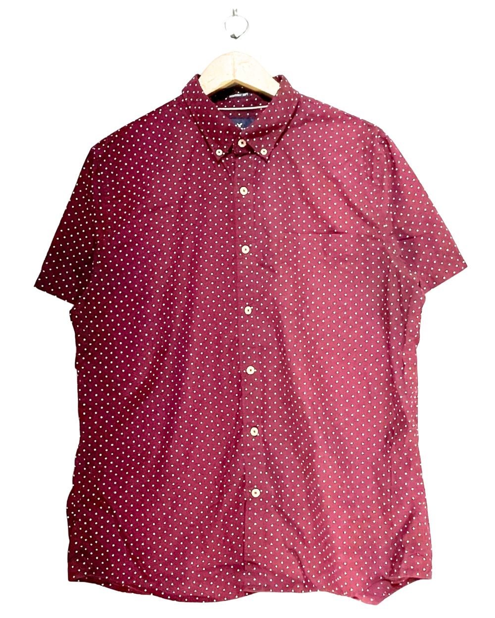 American Eagle Maroon Cotton Shirt For Men Large