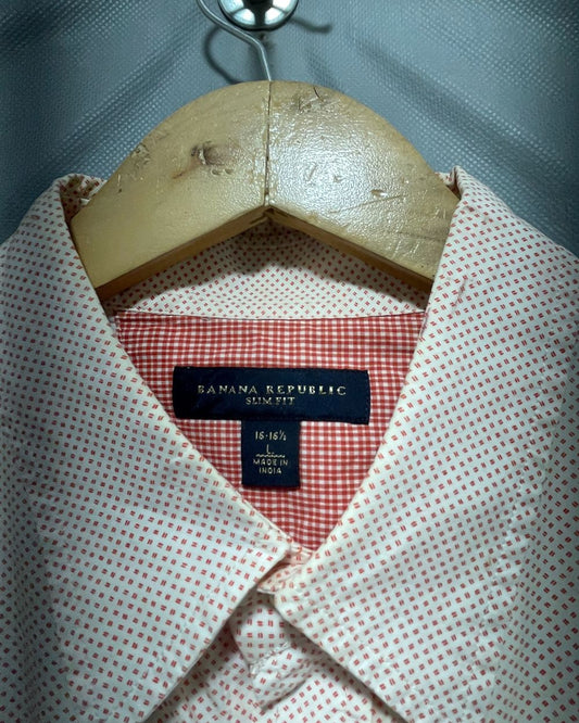 Banana Republic Orange Cotton Shirt For Men Large