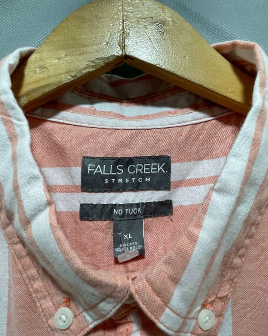 Falls Creek Orange Cotton Shirt For Men X Large