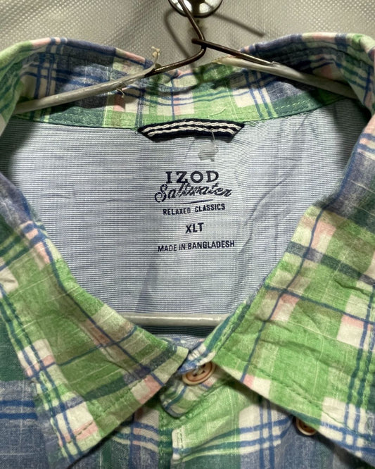 Izod Green Cotton Shirt For Men XL