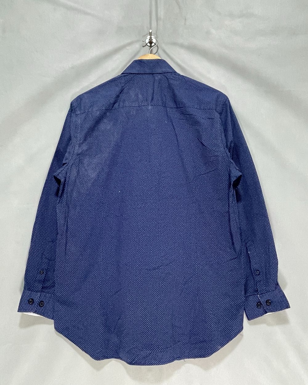 Con Struct Blue Cotton Shirt For Men Large